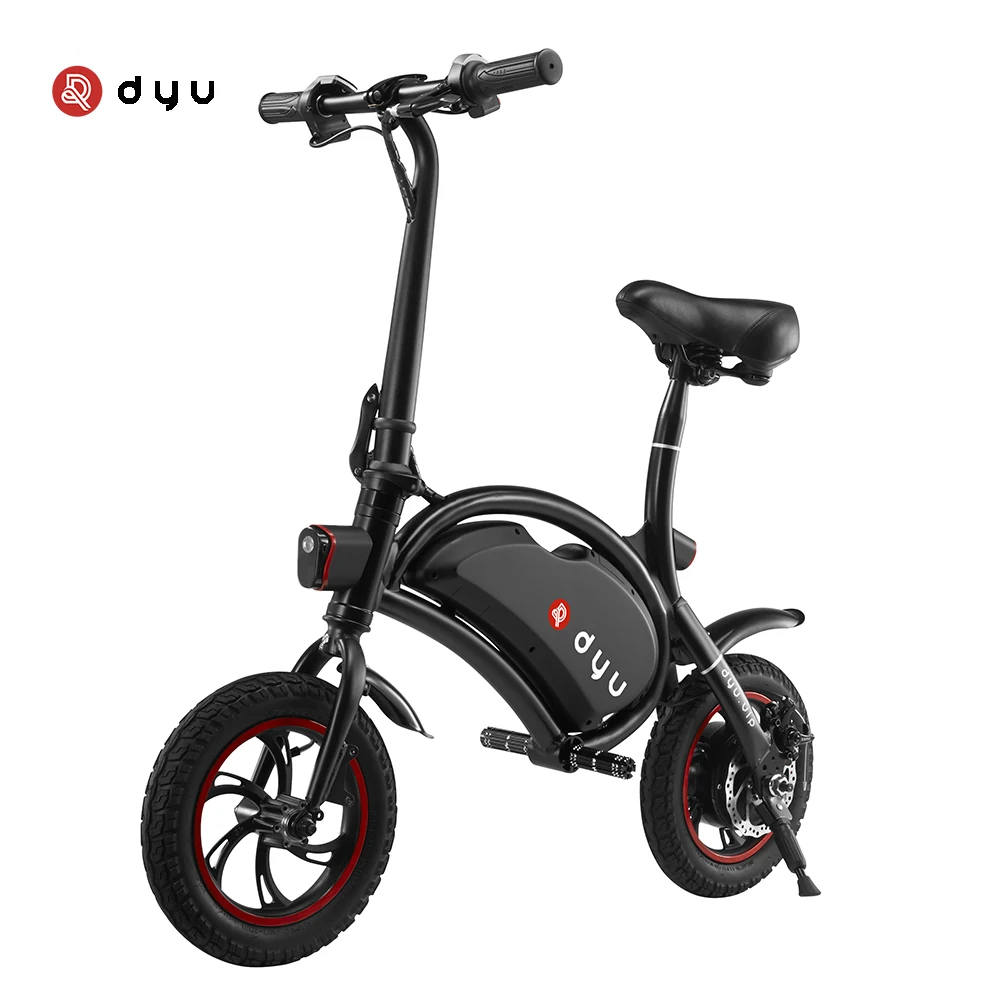 

DYU D1 Folding portable ride on car electric scooter without pedals with APP control electrical bikes ebike, White black