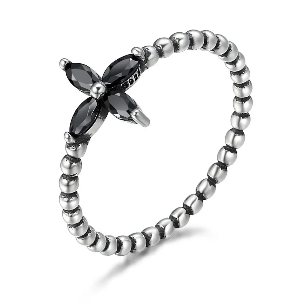 

S925 silver fashion lady's personality flower type adjustable ring diamond zircon ring jewelry women
