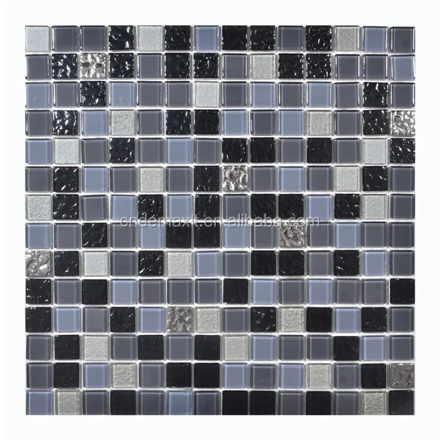Black Glass Cube Mosaic Tiles Swimming pool & Flooring wall