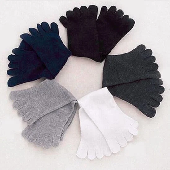 

1Pair Unisex Men Women Five Finger Style Pure Cotton Toe Sock 5 Colors Fashion Solid Autumn Winter Warm Socks