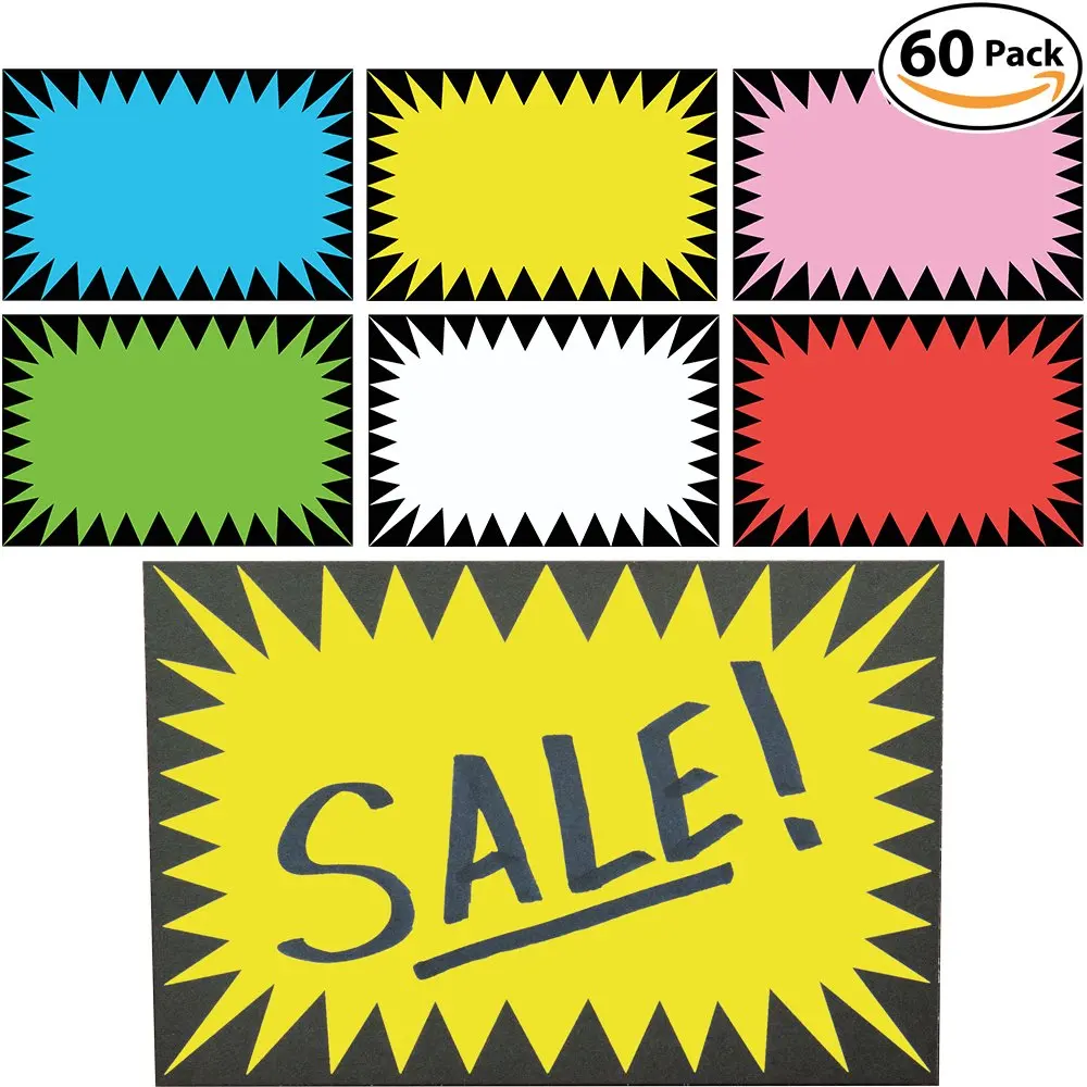 200pcs Mini Blank Sales Promotion Retail Sale Signs with Bright Display ...