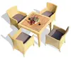 Outside garden table set teak wood top table with arm chairs