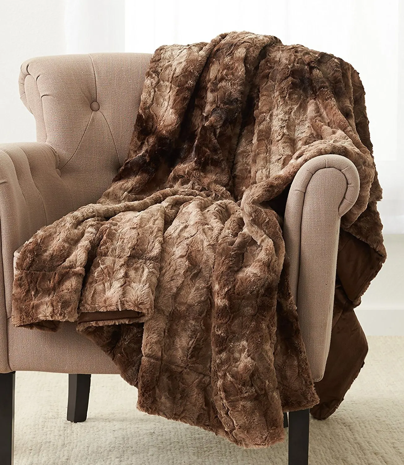 King Size Faux Fur Blankets - Faux Fur Bedspread Comforter Throw