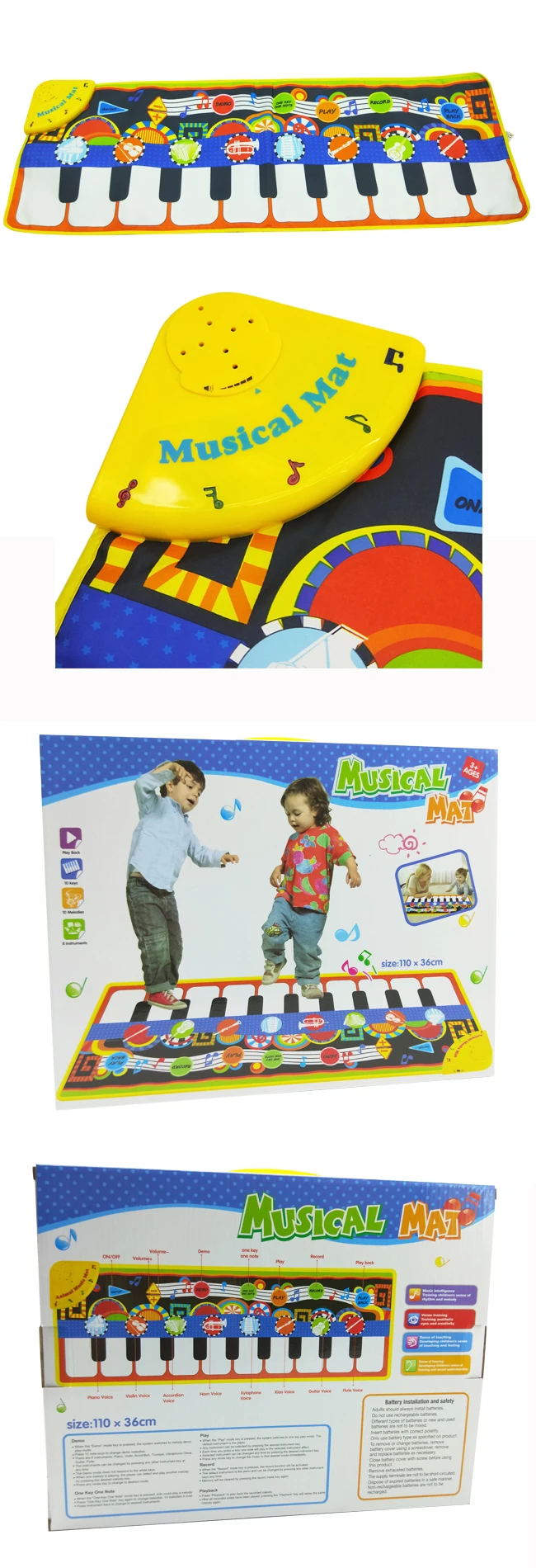 Kids Dance Mat Recording Learning Music Mat Keyboard Piano Mat