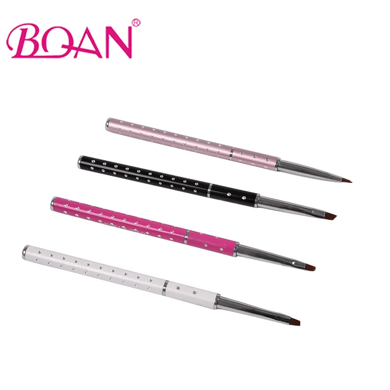 

Boqian Factory Direct Metal Handle French Manicure Nail Brush, White, also can be made to other colors like black, pink etc.