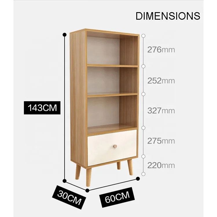 
hot selling modern wooden China factory price shelf bookcase for living room 