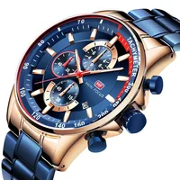 

MINI FOCUS 0218 G Watch Luxury Blue Quartz WristWatches Sport Stainless Steel Strap Business Watches Men Wrist Relogio Masculino