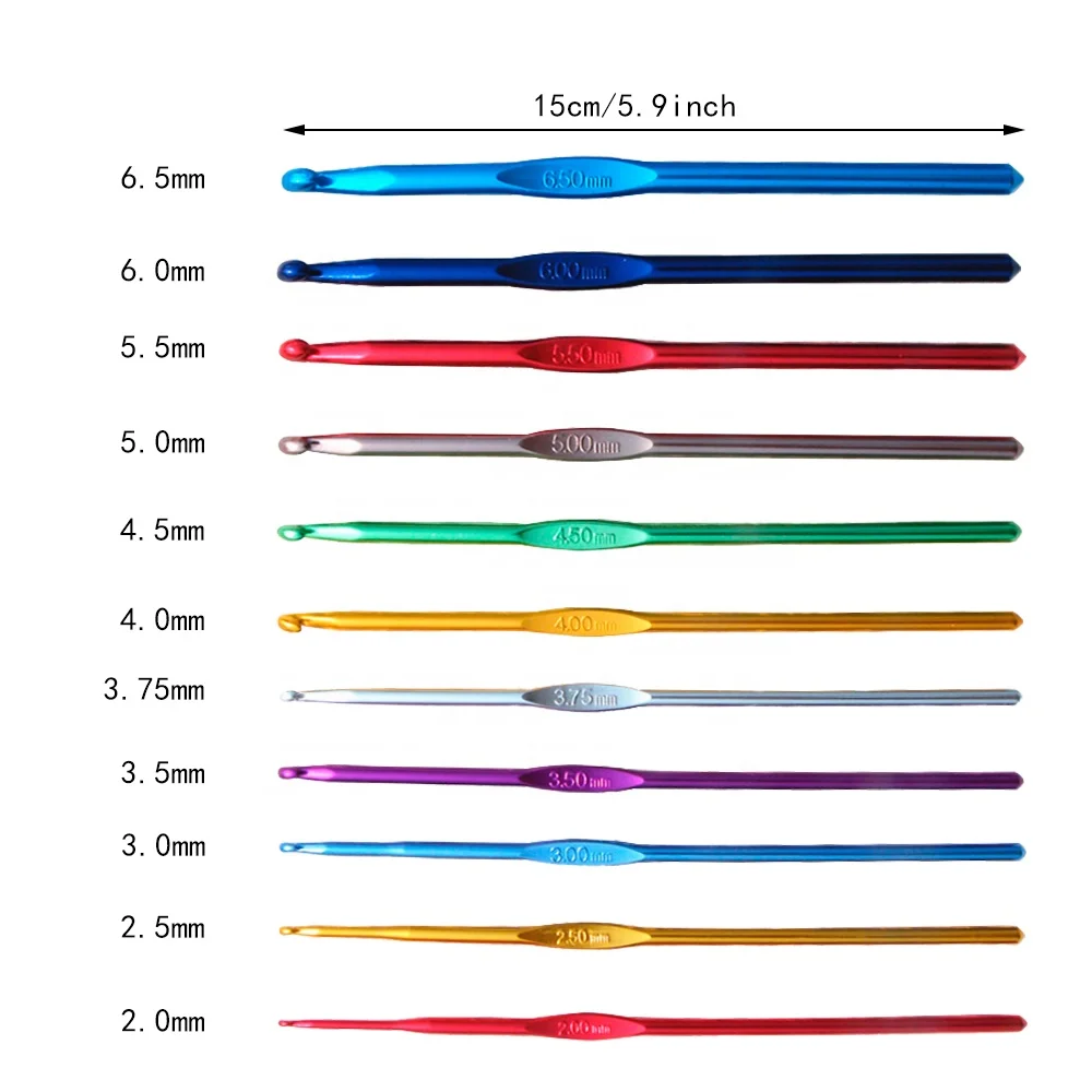 
RTS 100 pcs Crochet Hook Aluminum Crochet Hook Set for Hand Knitting Tools 