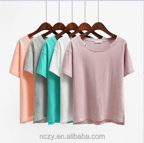 

custom wholesale 100 bamboo fiber 180 gsm casual women blank t shirts