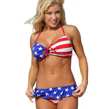 Hot Sexy Women Bathing Suits Swimsuit Love America V Front Low Waist Swimwear Bikini Set Traje De Bano Mujer Usa Flag Swimsuit Buy Hot Sexy Women