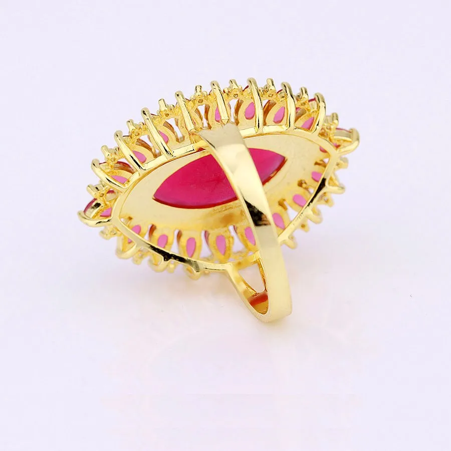Charming Big 18k Gold Plated Arabic Rings For Women - Buy Arabic Rings