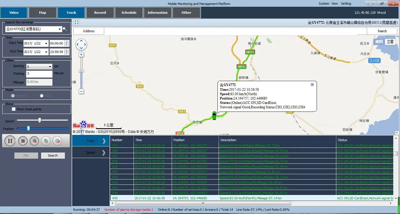 vehicle GPS tracker 3G/WIFI bus MDVR