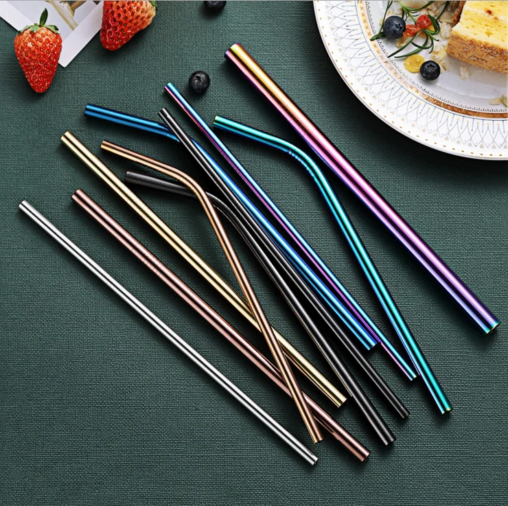 

Wholesale Small Quantity Colorful Fashion Reusable Stainless Steel Metal Drinking Straws