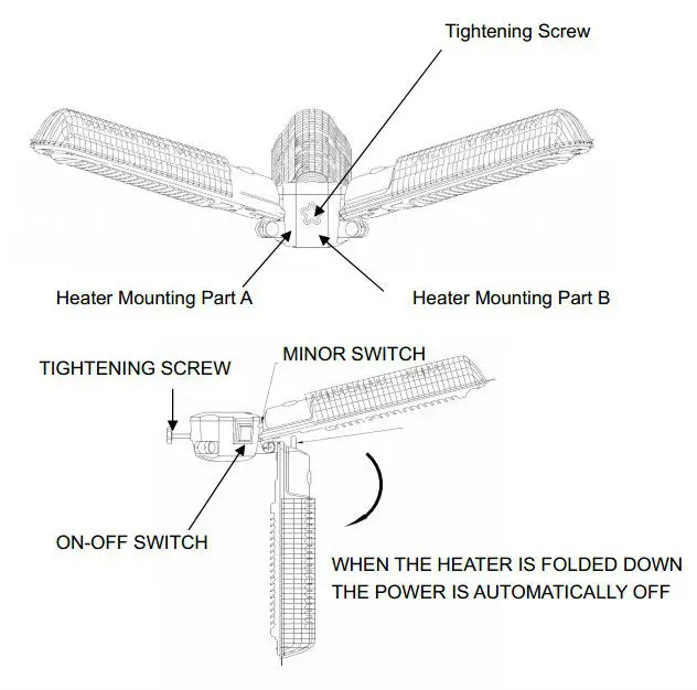 Folding Infrared Patio Umbrella Heater Black Buy Umbrella Heater