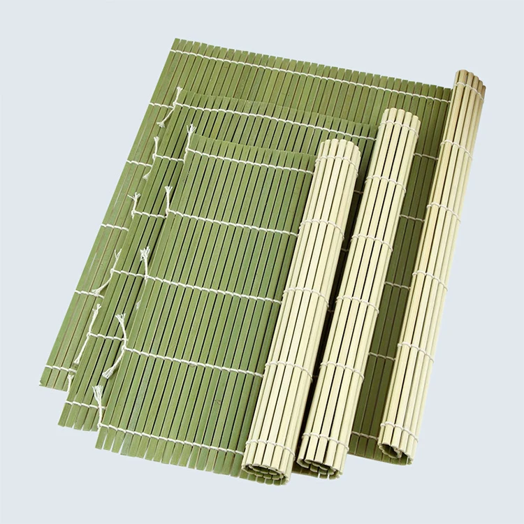 

Hot Sale 9.5*9.5 Inch Square Handmade Custom Logo Packaging Sushi Bamboo Place Mat, Natural