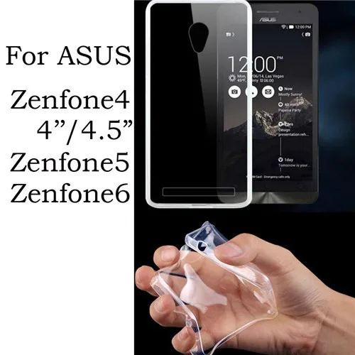 0.3mm Ultra thin Clear Crystal Transparent TPU Soft Cover Case For ASUS Zenfone 6 5 4 A400CG ZenFone4 4.5'' A450CG Zenfone6