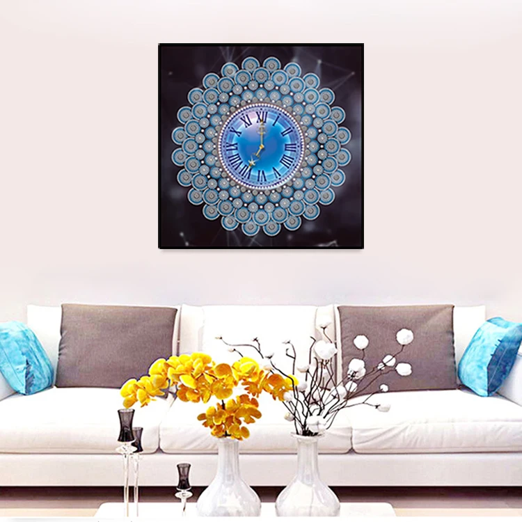 
New Arrival Luxury Diamond Painting Wall Clock 50*50CM Custom DIY Diamond Art Painting For Home Wall Decoration 