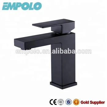 Ornate Upc Square Matt Black Paint Wash Bathroom Basin Faucet