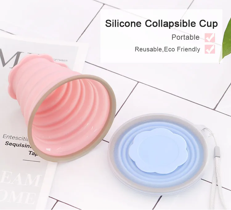 Wholesale Reusable Silicone Cup Collapsible,Collapsible Foldable Mug