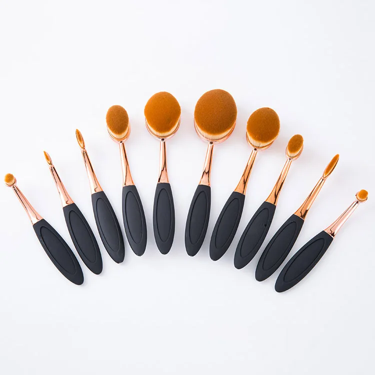 

High quality 10 pcs oval toothbrush makeup brush