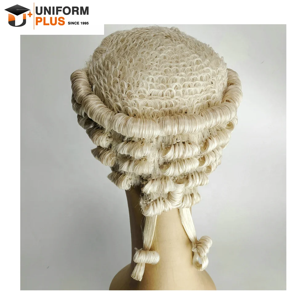 

High quality 100% horse hair traditional court judge lawyer wig, White or as requests