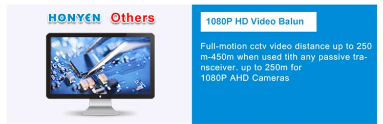 16 channel long distance HD active utp video balun HY-1611R