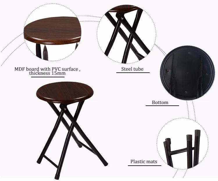Round Step Folding Stool With Mdf Board And Pvc Surface Buy Round Step Stool,Folding Stool