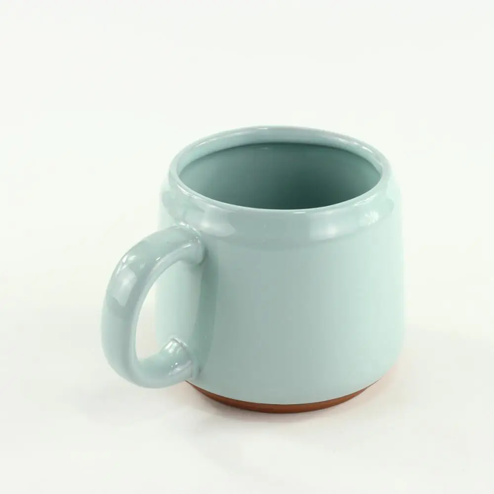 Customized Terracotta Ceramic Coffee Mugs With Handle For Hotel Or Cafe