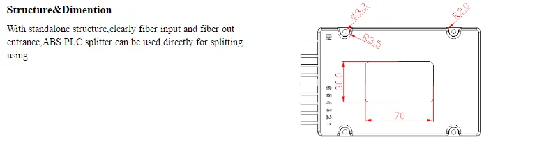 SC APC PLC 1x8 Fiber Optic Splitter, FTTH PLC Splitter Box with 1X8 Planar Waveguide