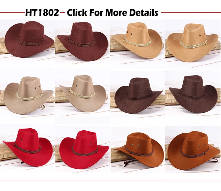 Zero Profit Faux Suede Cowboy Hat Leather Suedette Large Wide Brim ...