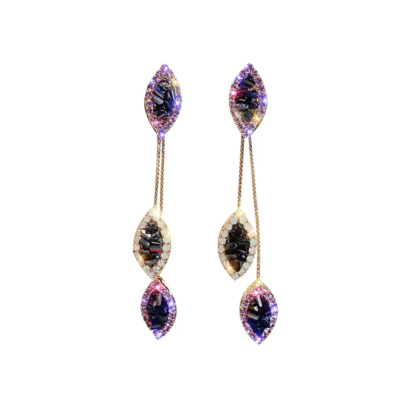 

Free sample zirconia modern findings purple horse eye earrings
