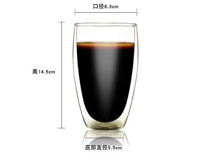 

Longyu double wall glass coffee mugs tea cups, Clear