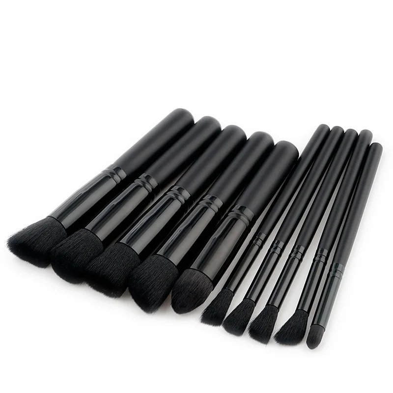 

10 Pcs blue / black /gold Makeup Brushes Superior Professional Soft Cosmetics Make Up Brush Set Kabuki Brush kit Makeup Brushes