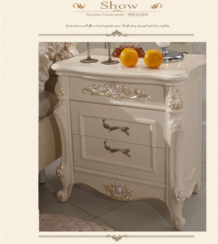 high quality bed Fashion European French Carved bed nightstands p10307