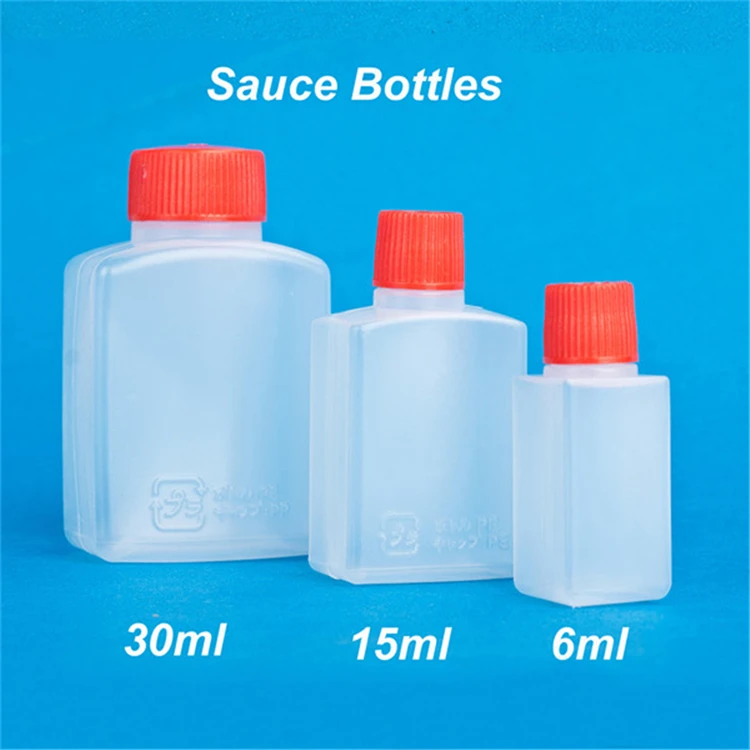 10/20X Mini Rectangle Shaped Soy Sauce Plastic Container Multipurpose Bottles 