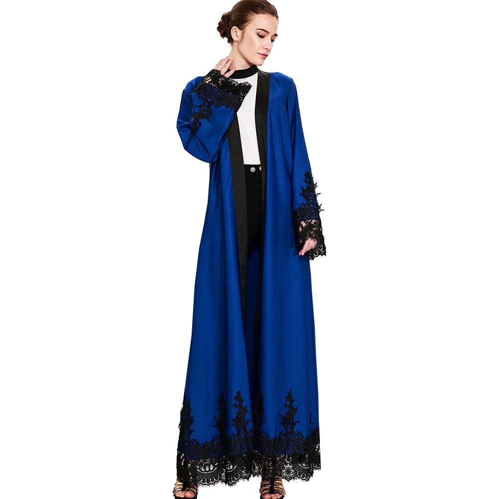 

1497# Baju Kurung 2019 Islamic Clothing Muslim Dress Embellished Kaftans Wholesale Dubai Kimono Fashion Front Open Abaya, Red;blue/customized