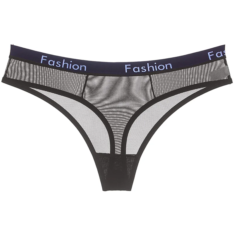

woman sexy panty lady Transparent Gauze Sport Printing Letters Low Waist No Trace Women's Briefs G-String S9562, Red;black;dark blue;pink;white