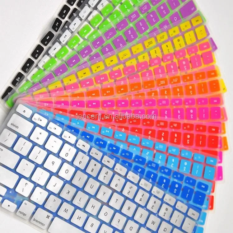 

hot sale Silicone Waterproof tablet keyboard case for mac macbooks 11 12 13 15 AIR PRO RETINA keyboard cover case, Black, blue, clear, gray, green, multi, pink, purple, red, wihte