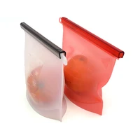 

500/1000/1500ML BPA free Ziplock Leakproof Reusable Silicone Food Fresh Storage Bag with custom LOGO