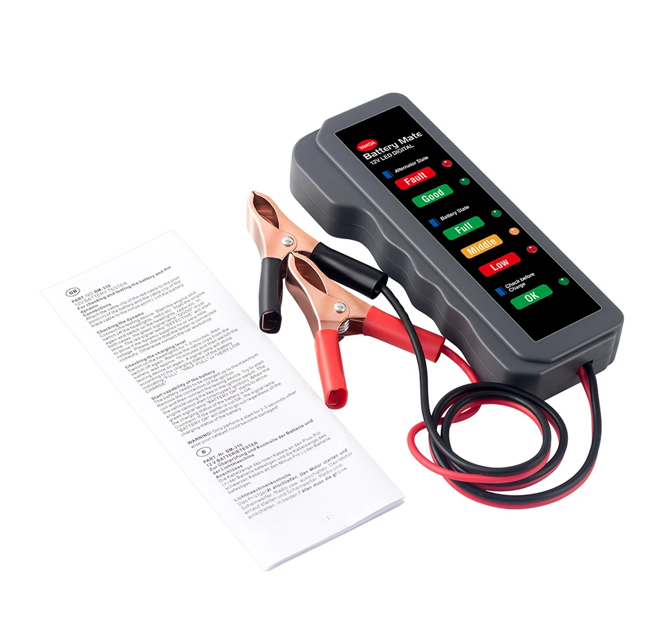 

6-LED Display Car Battery Measuremt Tester BM310 12V Power Digital Analyzer Automotive Alternator Tester