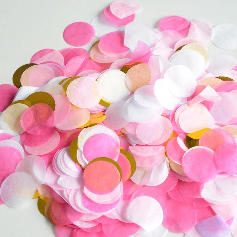 Biodegradable Paper Confetti Multi Colored Round Circle Confetti 7 Ounce Large Bag Gold Wedding