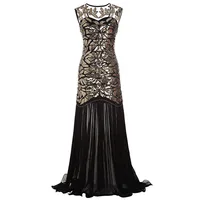 

Great Gatsby Flapper Women's 1920s Vintage Inspired Sequin Maxi Evening Prom Dress