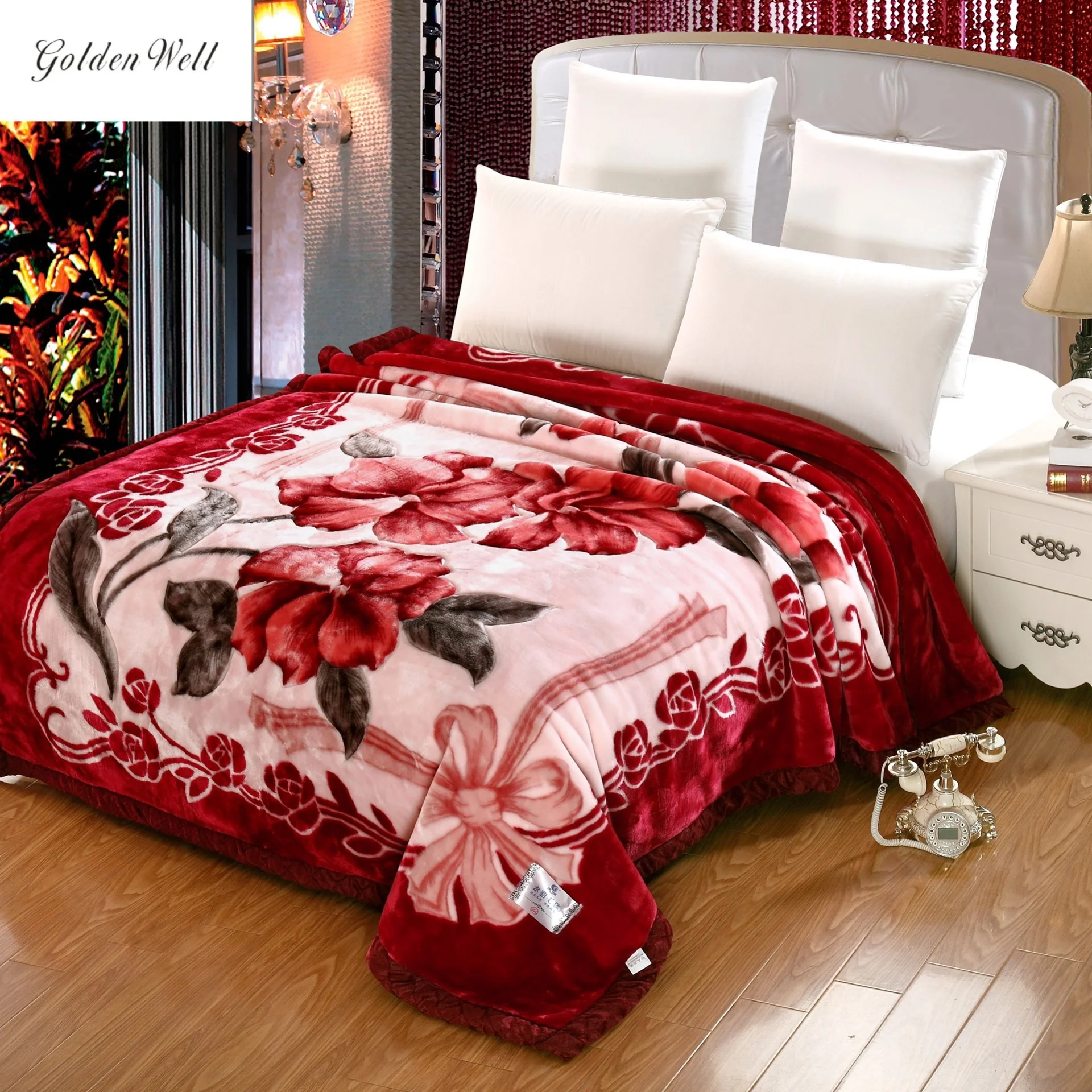 

100%polyester super soft plush mink raschel blankets for winter