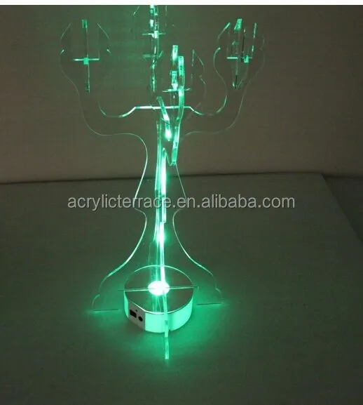 ONE LUX LED Acrylic Lucite Candelabra,Perspex Lighting Candlesticks