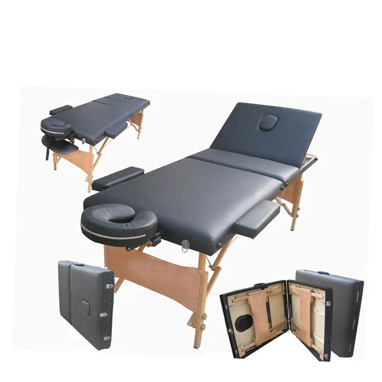 3 Section Wooden Portable Massage Table Folding Light Massage Table
