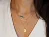 Top Design Ladies Sexy Body Muti Layer Pendant Necklace Gold Ball Chain Necklace With Seed Turquoise Beads &Metal Coin Charms