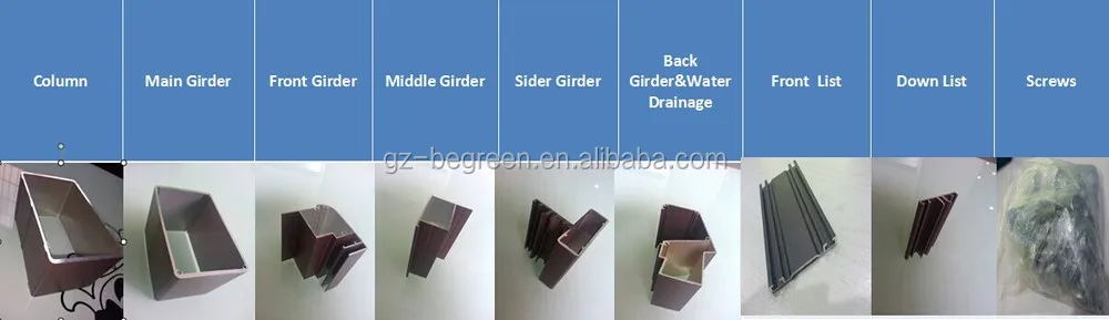 Modern 2 Car Aluminum Metal Frame Design Outdoor Gazebo Waterproof