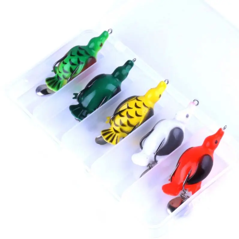 

2020 new arrived 5CM/12.6G artificial bait bionic flying fish turtle glitter bait fishing gear set, 5 available colors per box