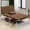 Portable folding sofa metal bed with wheels for homeroom