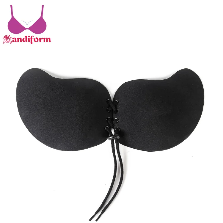 

Black sexy sponge invisible breathable push up bra backless strapless silicone bra, Customize